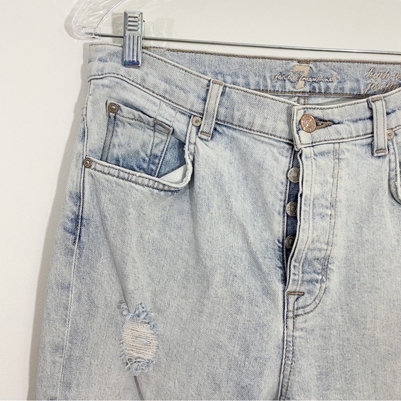 7 For All Mankind 29 High Waist Josefina‎ Boyfriend Ankle Jeans Distressed Light - Picture 7 of 16